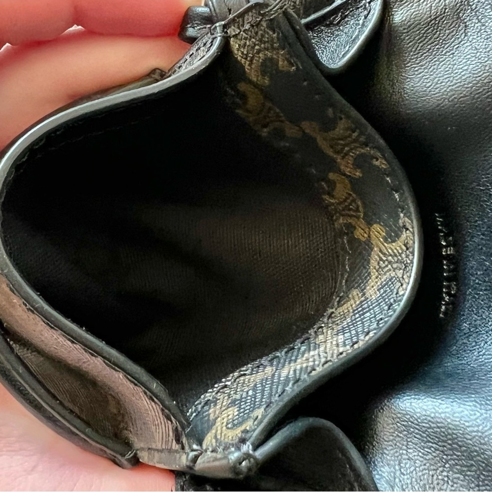 Celine × Hedi Slimane PHONE POUCH Bag WITH FLAP IN TRIOMPHE CANVAS AND LAMBSKIN - Picture 8 of 11